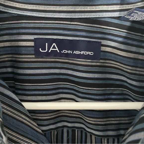 John Ashford Men’s Button Front Striped Long Sleeve Shirt S - Picture 2 of 4
